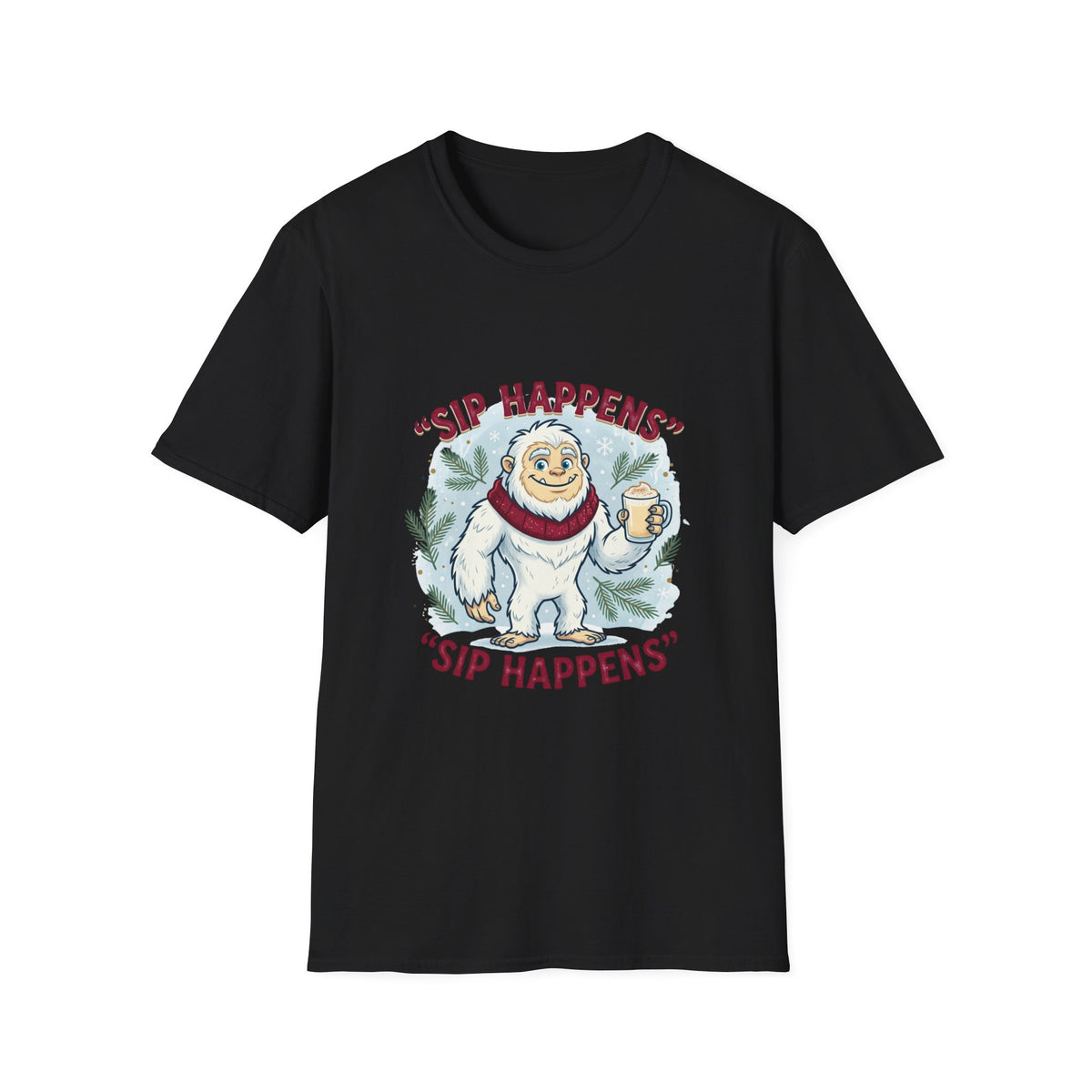 Sip Happens Yeti T-Shirt — Funny Winter Coffee Tee
