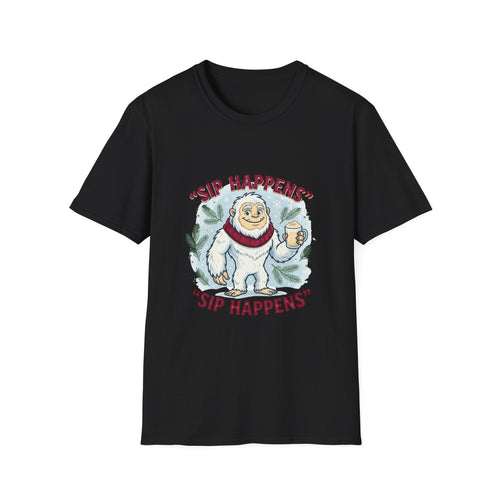 Sip Happens Yeti T-Shirt — Funny Winter Coffee Tee