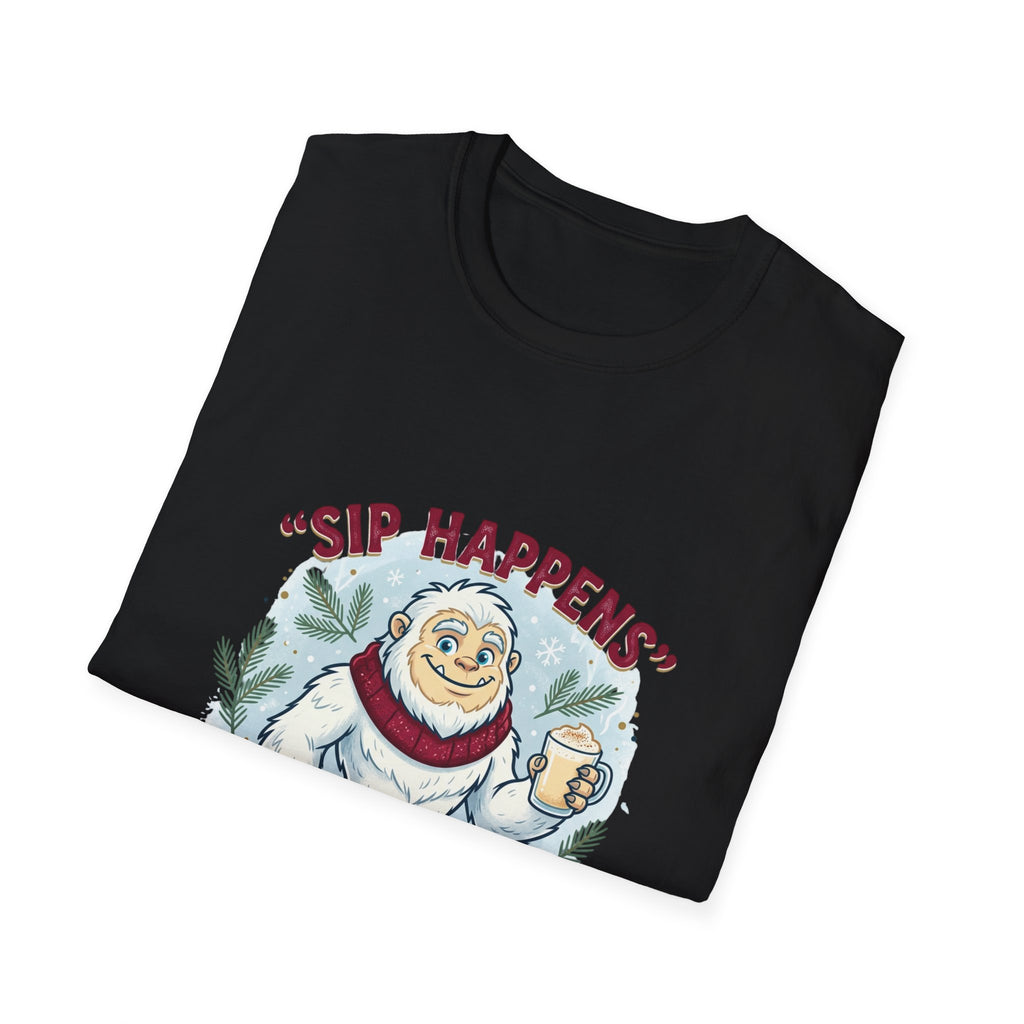 Sip Happens Yeti T-Shirt — Funny Winter Coffee Tee