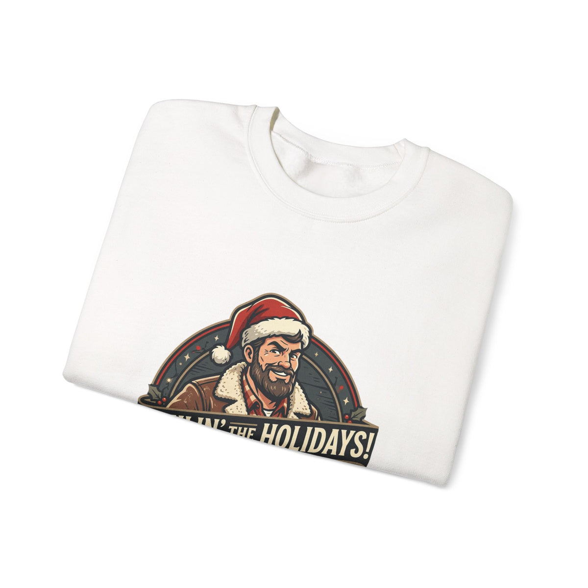 Haulin' the Holidays Crewneck Sweatshirt — Vintage Santa Trucker Christmas Sweater