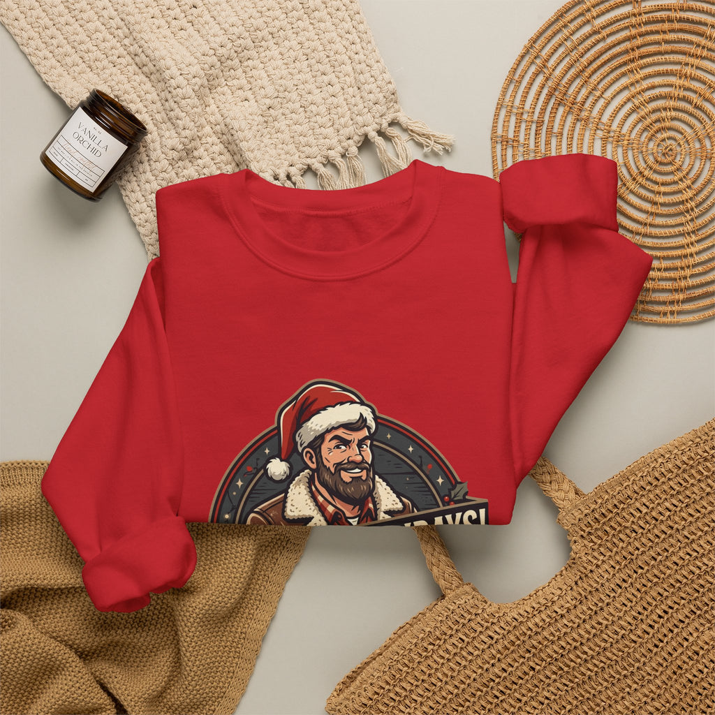 Haulin' the Holidays Crewneck Sweatshirt — Vintage Santa Trucker Christmas Sweater