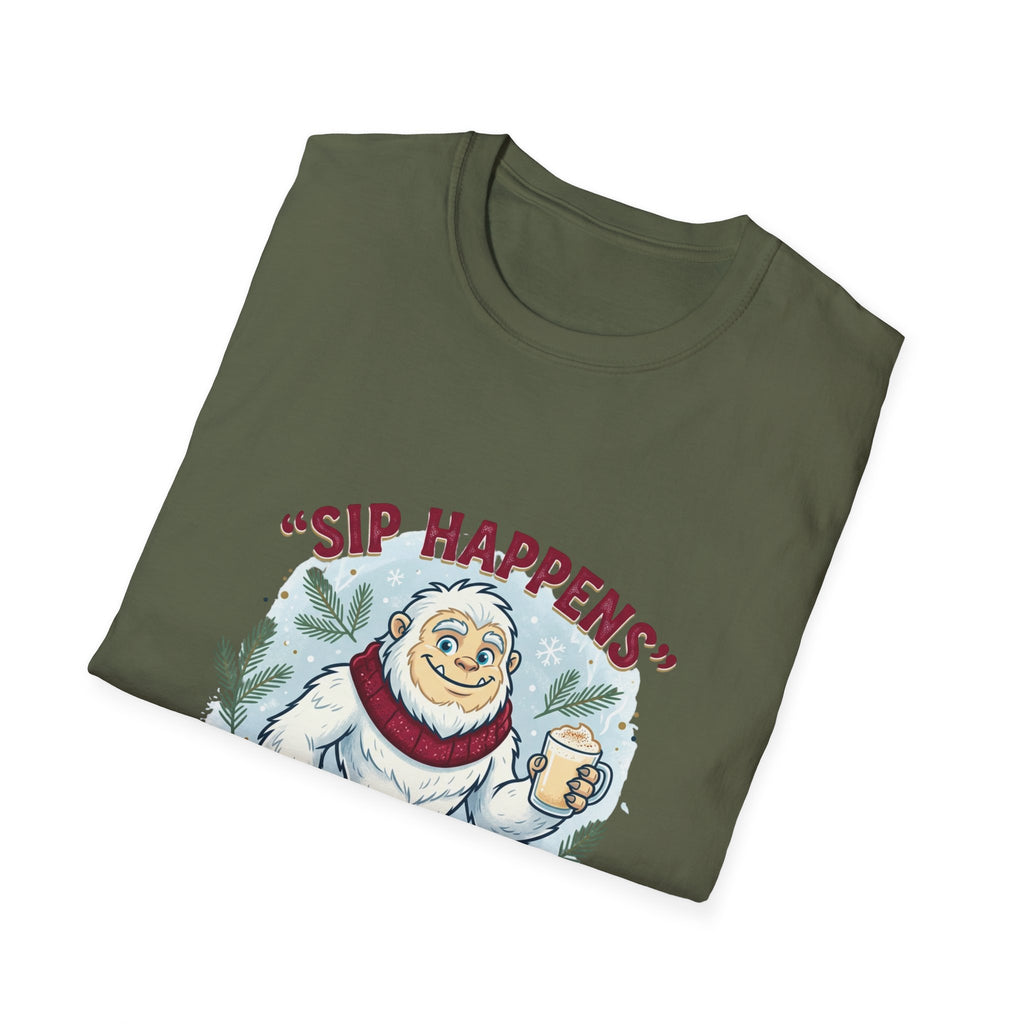 Sip Happens Yeti T-Shirt — Funny Winter Coffee Tee