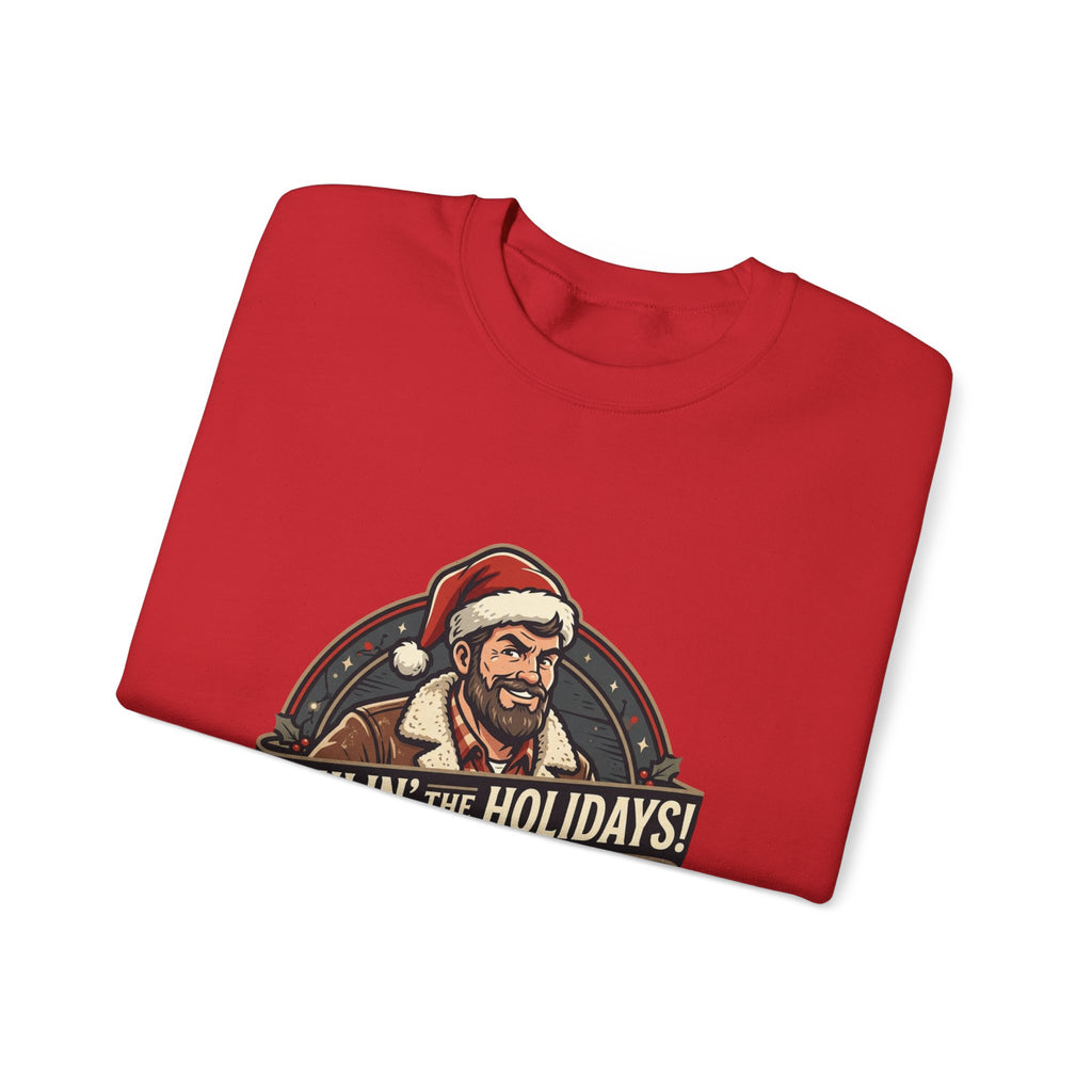 Haulin' the Holidays Crewneck Sweatshirt — Vintage Santa Trucker Christmas Sweater