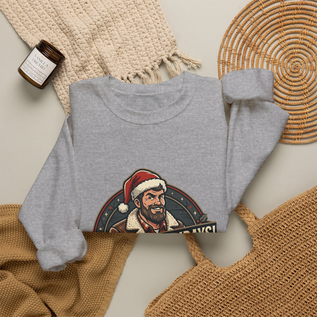 Haulin' the Holidays Crewneck Sweatshirt — Vintage Santa Trucker Christmas Sweater