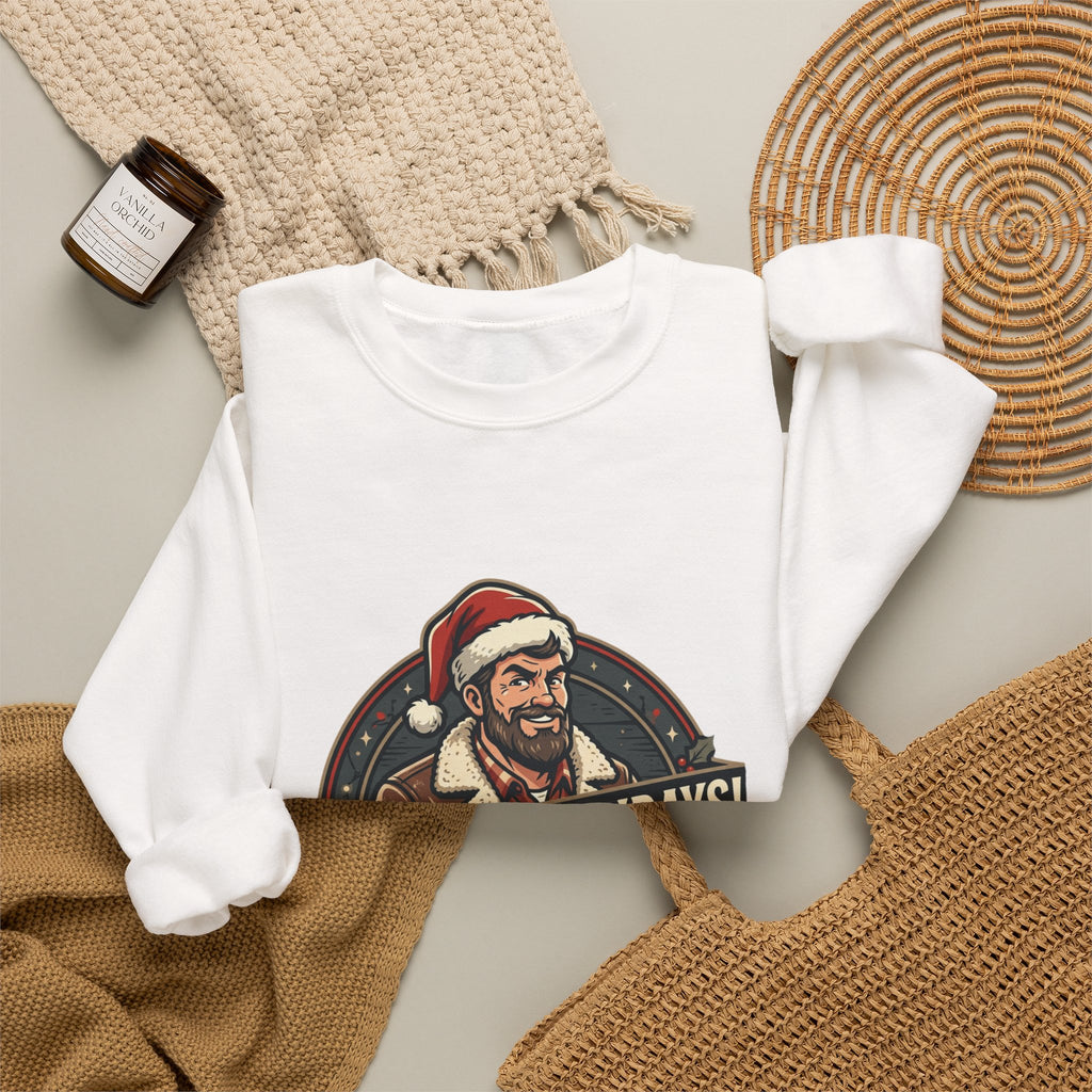 Haulin' the Holidays Crewneck Sweatshirt — Vintage Santa Trucker Christmas Sweater