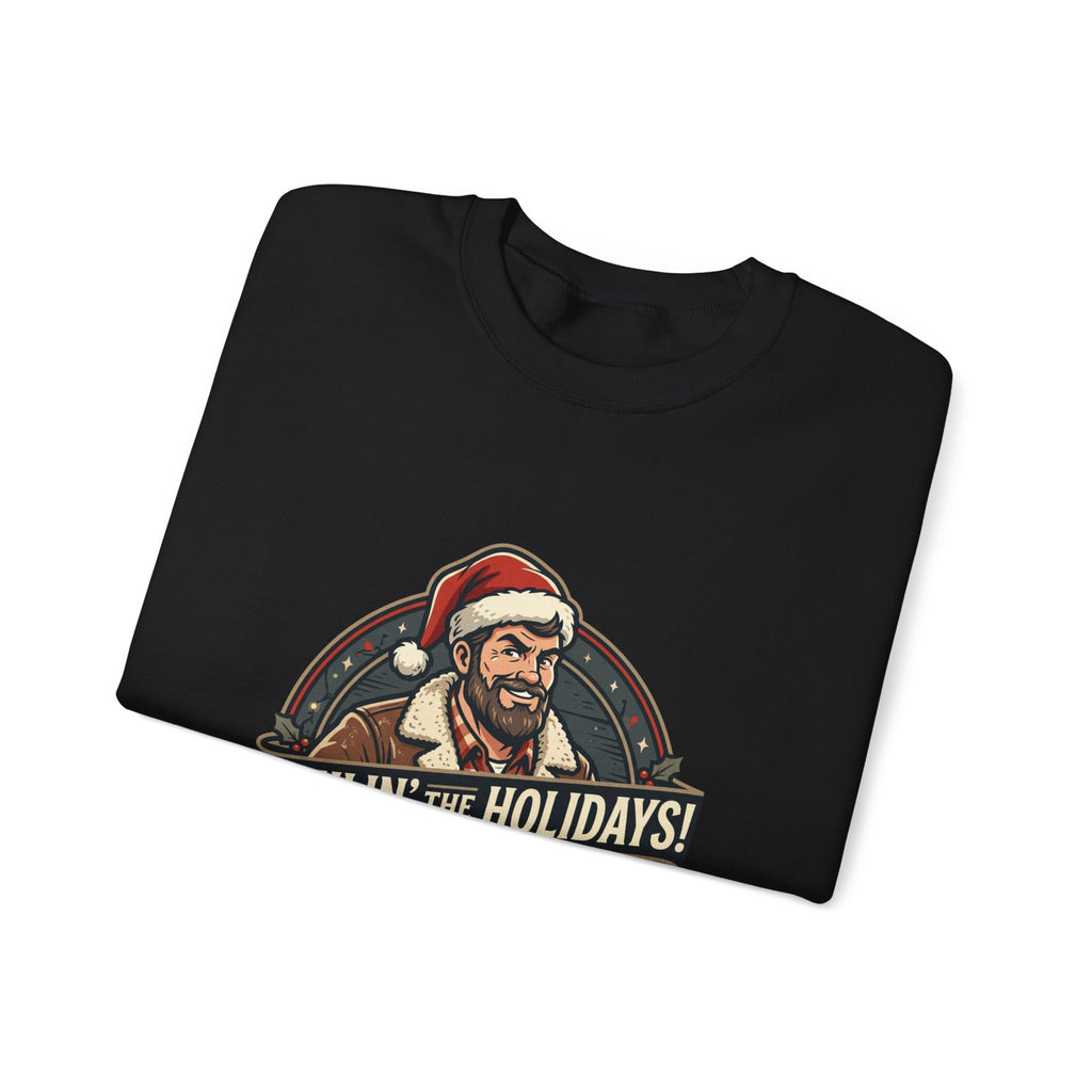 Haulin' the Holidays Crewneck Sweatshirt — Vintage Santa Trucker Christmas Sweater